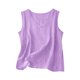 thumbnail image 2 of Auralook Cotton Linen Tank Tops for Women Solid Casual Summer Gauze Shirt Basic Sleeveless V Neck Loose Vest Beach Vacation Clothes, 2 of 5