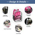 thumbnail image 5 of Large Clear PVC Backpack Heavy Duty See Through Backpack for Adults Work Travel, Checker Cherry Printed 12L, 5 of 8