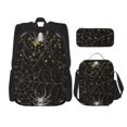 thumbnail image 1 of Disketp Spiderweb Bats And A Spider Mochila Estampada de Gran Capacidad con Lonchera y Estuche, Set de 3 Piezas para Estudiantes, 1 of 7