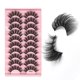 thumbnail image 1 of Juego de Pestañas para Ocasiones Especiales, 10 Pares de Pestañas Rizadas 3D Elegantes con Banda Transparente, 1 of 5