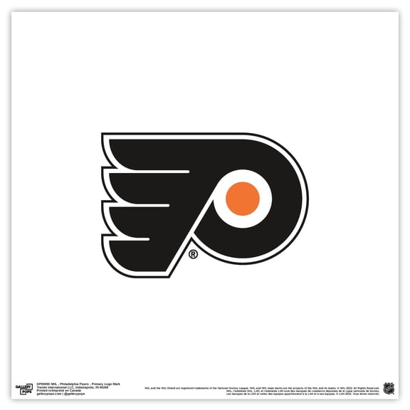 Gallery Pops NHL Philadelphia Flyers - Primary Logo Mark Wall Art, Unframed Version, 12" x 12"