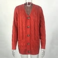 thumbnail image 4 of Solid Color Sweaters for Women Cardigan Open Front Knitted Button Down Long Sleeve Fitted Cardigan with Pockets, 4 of 4