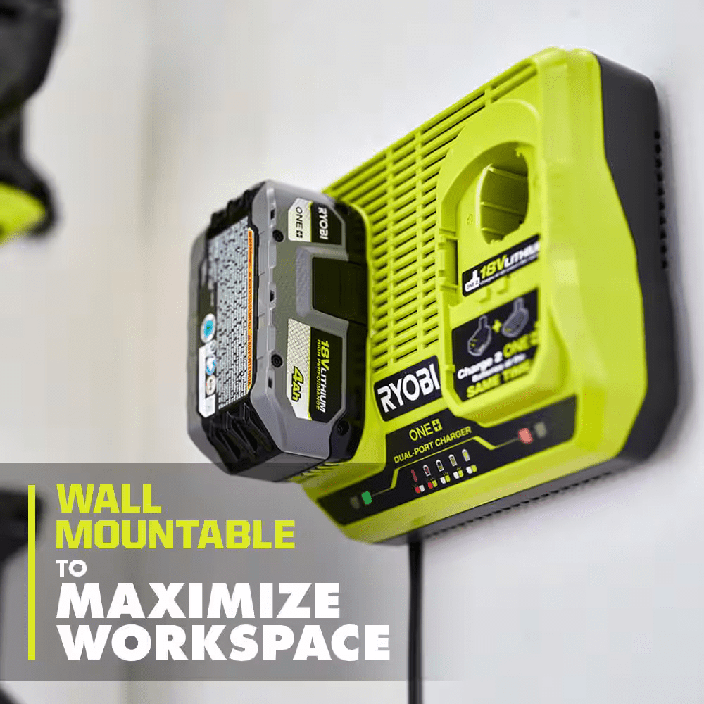 Ryobi ONE+ 18V Starter Kit - 2x 4.0Ah Batteries, 1x 2.0Ah Battery, Dual Charger