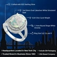 thumbnail image 3 of Gem Stone King 925 Sterling Silver White Simulated Opal Ring for Women (6.64 Cttw, Oval Cabochon 14X10MM, Available in Size 5,6,7,8,9), 3 of 7