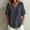Dark Gray, variant on Women Summer Tops V Neck Half Sleeve Solid Color Frayed Hem T-Shirts Casual Loose Fit Top