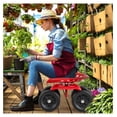 thumbnail image 2 of Garden Seat with Wheels, Heavy-Duty Utility Stool Cart with Adjustable 11"-16" Height & 360° Rotatable, Rolling Garden Cart with Seat for Lawn Planting, Yard Work, Patio Gardening (Red), 2 of 6