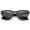 Shiny Black-Black / Smoke, variant on sunglassLA - Contemporary Wide Temple Keyhole Nose Bridge Half-Frame Sunglasses - 54mm
