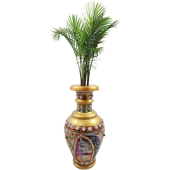 India Meets India Handicraft Flower Vase with Antique Design Decorative Home, Offices, Best Gifting, Made by Awarded Indian Artisan
