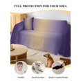 thumbnail image 4 of Purple Ombre Couch Cover for 2 Cushion Sofa, Modern Yellow Gradient Farmhouse Art Washable Loveseat Sofa Covers Slipcover for Sectional Sofas L-Shaped, Couch Throw Cover 71"x118", 4 of 9