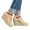 Khaki, variant on Womens Platform Wedge Sandals Espadrilles Closed Toe Walking Shoes Slip on Heels Size 6-9