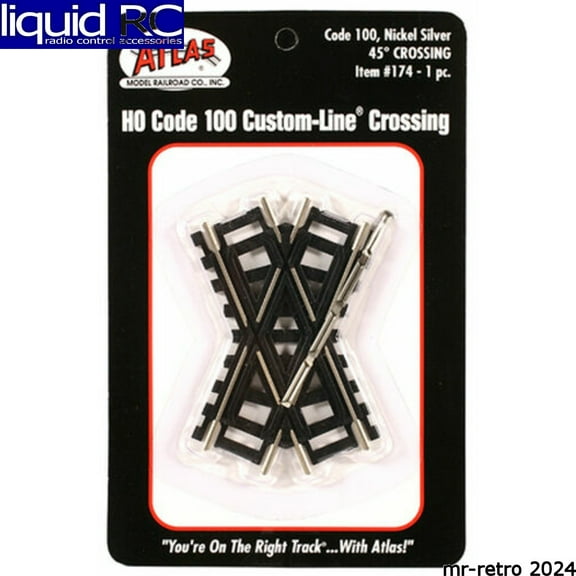 Atlas Trains 174 Ho Code 100 45-Degree Custom Crossing