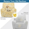 thumbnail image 3 of SCRAWLGOD Daisy Floral Beige Recliner Chair Cover Stretch Reclining Covers 4-Pieces Recliner Sofa Slipcovers Reclining Couch Cover Furniture Protector Covers for Dog, 3 of 7