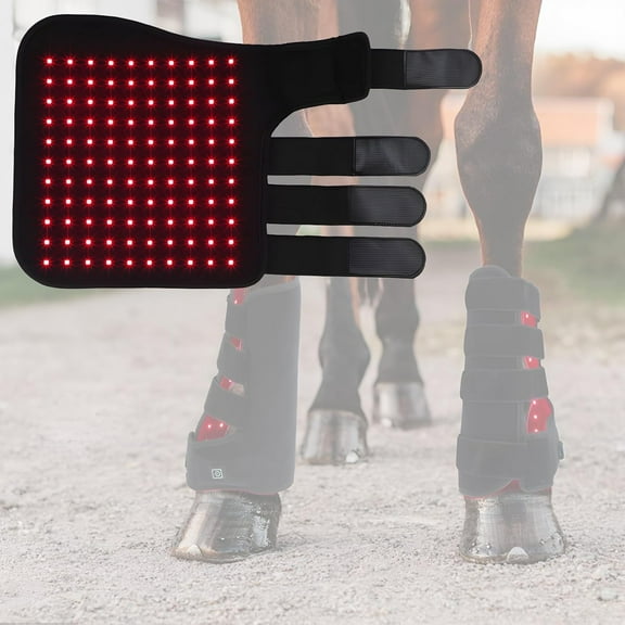 Equine Red Light Hock Wrap, Wearable Infrared Leg Support for Horse Comfort and Wellness