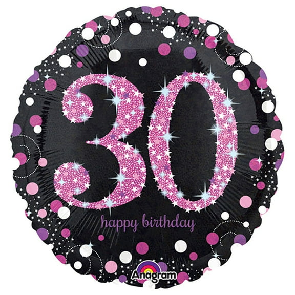 18 inch Pink Celebration 30 Anagram Foil Mylar Balloon - Party Supplies Decorations