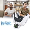thumbnail image 5 of PS5 Controller Charger Station with Thumb Grips Set with Trigger Extenders Accessories Kit for Sony Playstation 5 Dualsense Wireless Controller, Removable USB-c Adapter, Led Charging Status Indicator, 5 of 7
