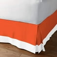 thumbnail image 2 of Luxury 1 Piece Split Corner Two Tone Tailored Bed Skirt, Twin Size 18 Inch Deep Pocket, 100% Egyptian Cotton, 800 Thread Count, Solid White/Orange Color., 2 of 3
