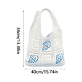 thumbnail image 3 of Sightor Crochet Tote Bag, Boho Knit Beach Bag for Women, Shell Embroidery Mesh Shoulder Tote, Summer Vacation Handbag for Beach Travel Shopping, 3 of 8