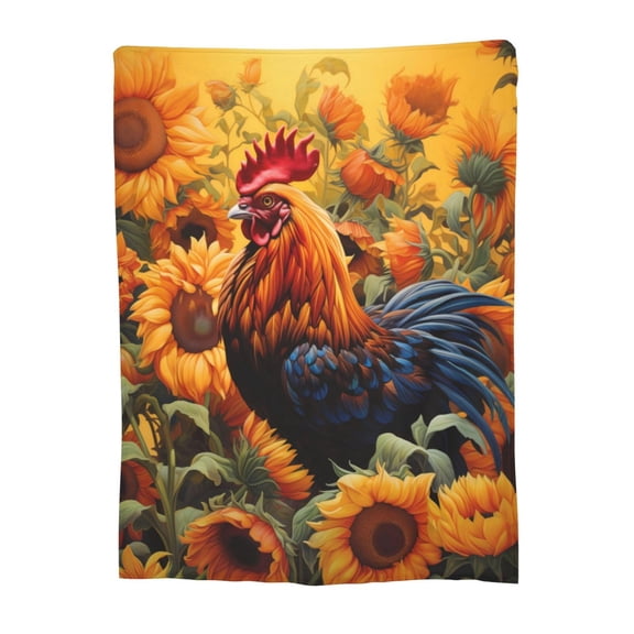Chicken Blanket Gifts for Adults Kids Soft Warm Lightweight Cozy Cute Animal Rooster Throw Blankets for Sofa Couch Bed Room Decor 50x60in