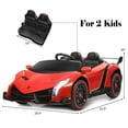 thumbnail image 2 of Gymax 12V 2-Seater Licensed Lamborghini Kids Ride On Car w/ RC & Swing Function Red, 2 of 10