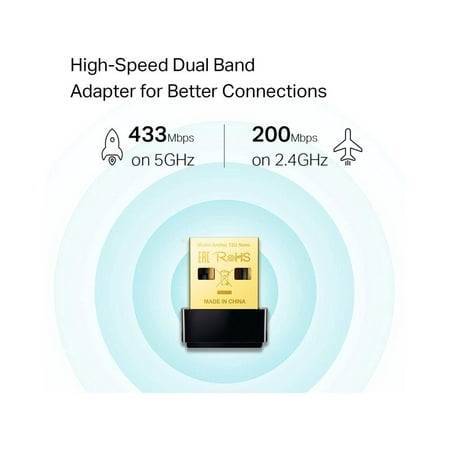 TP-Link - Dual-Band Wireless-AC USB Network Adapter - Black