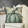 thumbnail image 2 of SHANXI  Fall Blue Pumpkin Buffalo Plaid Pillow Covers  Autumn Thanksgiving Throw Decorative Pillows Outdoor Farmhouse Cases For Home Couch Bed Sofa Chair Decor (BZ) 20x20in, 2 of 5
