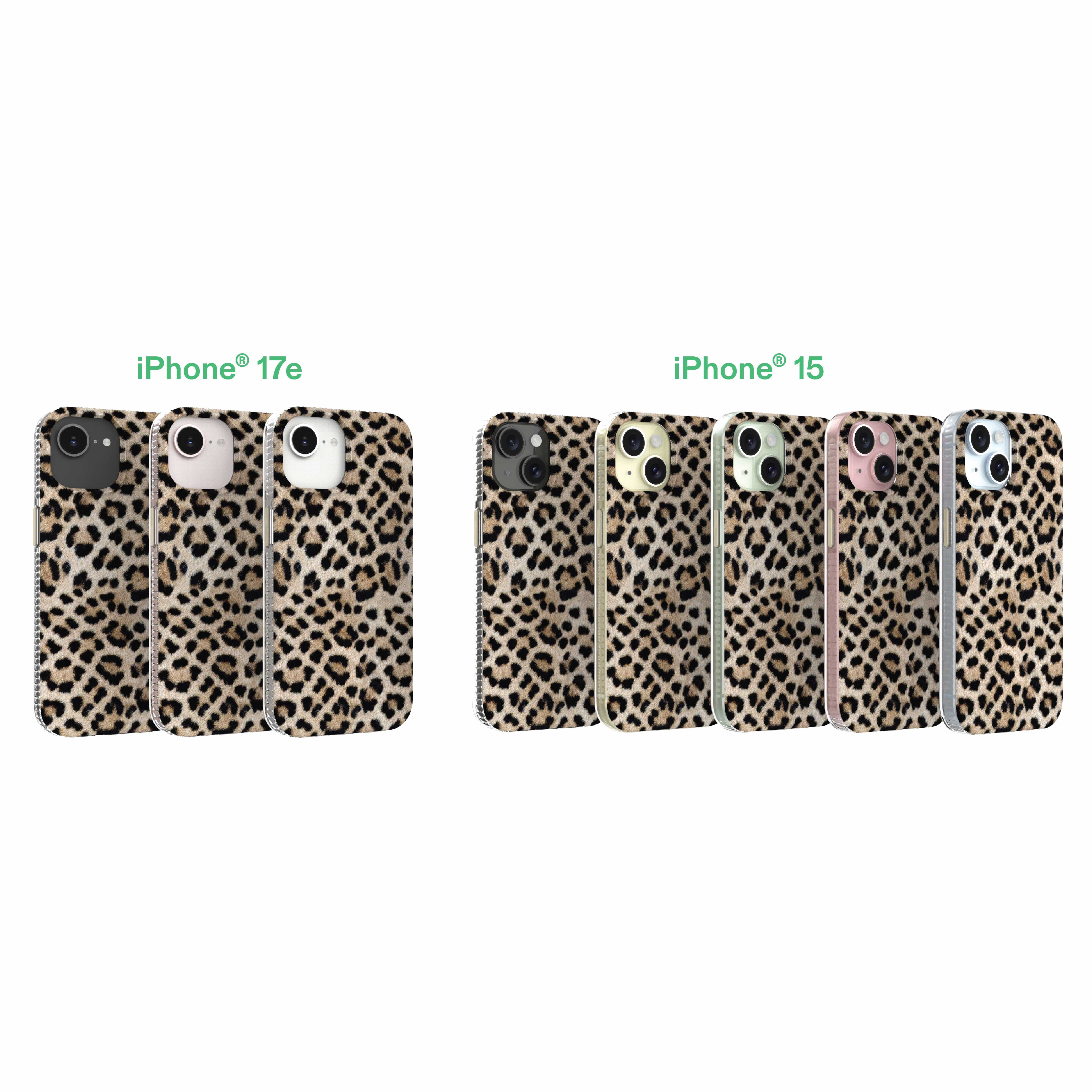 onn Phone Case for iPhone 17e / 16e / 15 / 14 / 13, MagSafe Compatible - Cheetah Print
