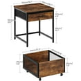 thumbnail image 3 of End Table, 19.7 Inch Square Side Table, Mini Fridge Stand with Storage, Nightstand with Mobile Basket Cart, for Living Room, Bedroom, 3 of 9