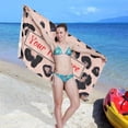 thumbnail image 7 of Watercolor Animal Snow Leopard Pink Beige Beach Towel 31" x 71", Quick Dry Bath Towel Absorbent Lightweight Travel Towel for Beach Yoga Swim Sport Camping Holiday, 7 of 7