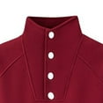thumbnail image 4 of Miluxas Girls Oversized Sweatshirt No Hood Winter Warm Pullover Casual Long Sleeve Button Henley Neck Sweatshirts Wine 12-14 Years, 4 of 5