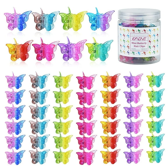 50 Pieces Butterfly Hair Clips Pastel Hair Clips Mini Cute Clips Hair Accessories for Hair 90s Girls Women with Box Package, Matte Colors