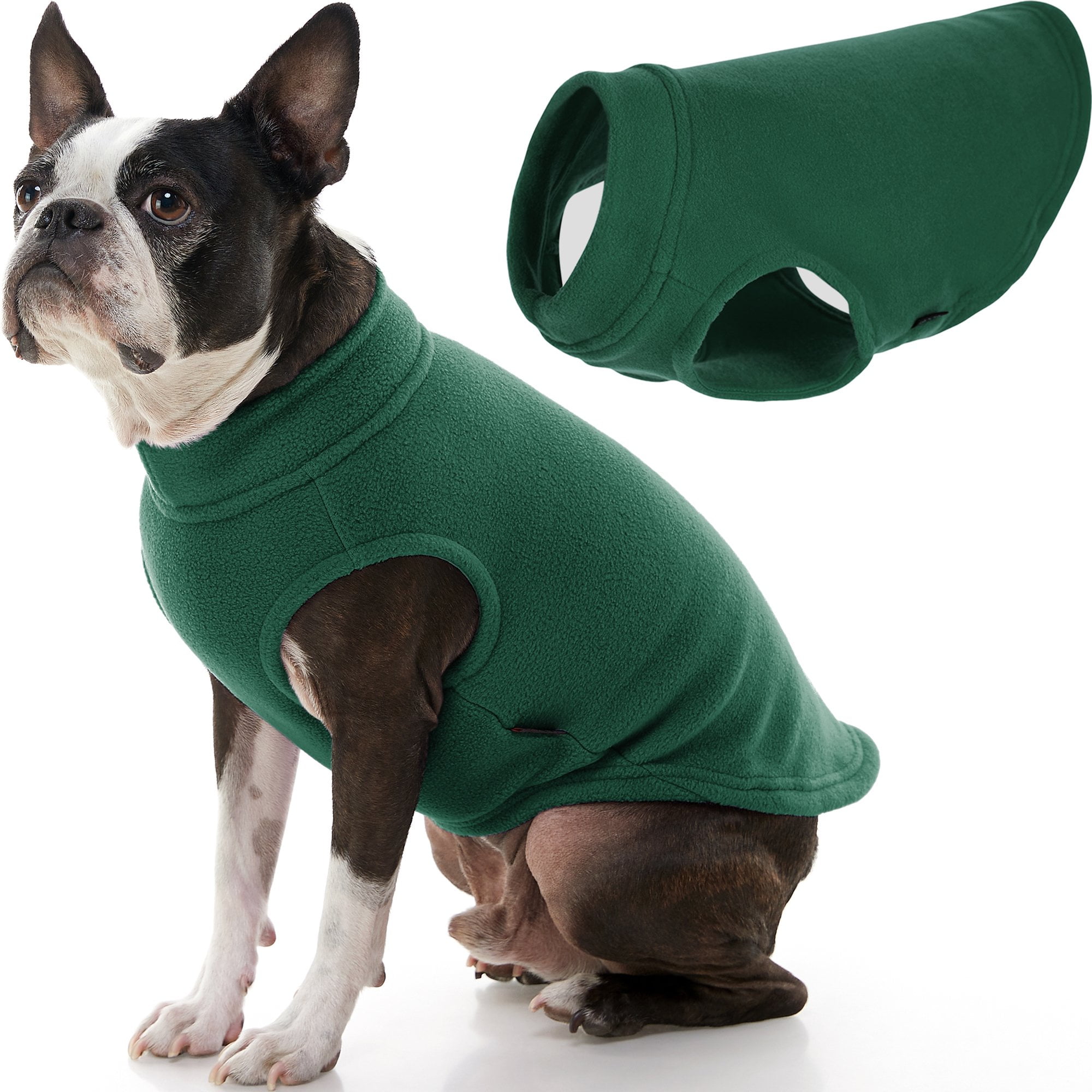 Gooby Stretch Fleece Dog Vest Forest Green, XLarge Pullover Fleece