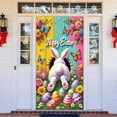 thumbnail image 6 of AZXY 35x71 Inch Happy Easter Door Cover, Bunny Butt in Colorful Wood Door Banner, Spring Playful Porch Wall Hanging Decor for Easter Party, 6 of 9