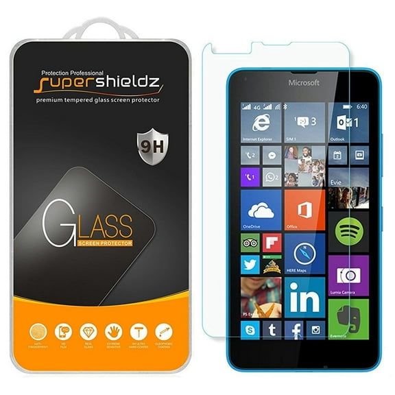[2-Pack] Supershieldz for Microsoft Lumia 640 Tempered Glass Screen Protector, Anti-Scratch, Anti-Fingerprint, Bubble Free