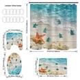 thumbnail image 4 of Bowayaoa Beach Series Shower Curtain Set Polyester Waterproof Bathroom Curtain Divider Non Slip Bath Mat Toilet Rug U Shape Rug Printed Blue Decor Set, 4 of 6