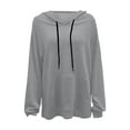 thumbnail image 4 of kpoplk Hooded Sweatshirts Women's Solid Long Sleeved Tops Hoodie Sweatshirt Pullover Tops(Grey,S), 4 of 5