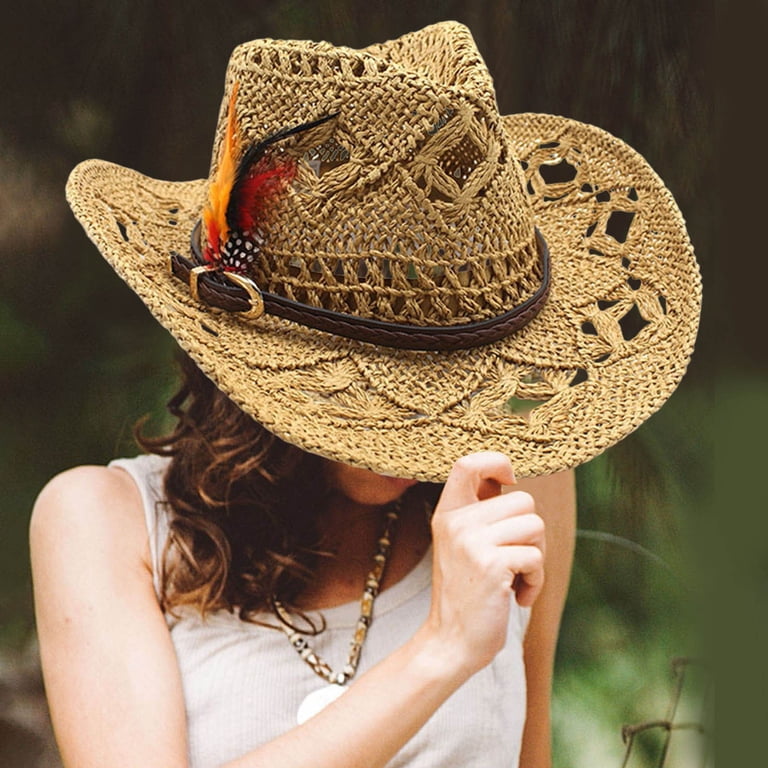 GPOECD Cowboy Hats for Women Men Summer Western Shapeable  display picture 1