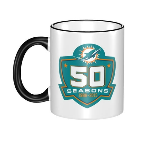 

Miami_Dolphins 11 Oz Originality Coffee Mugs Large Water Mugs With Handle Porcelain Coffee Cup Thank You Gifts For Mom Dad And Friends Black