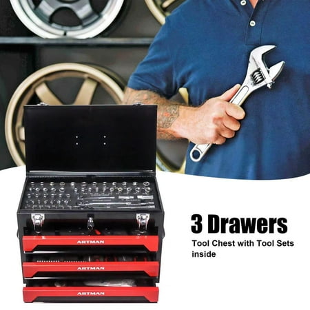 UBesGoo Mechanics Tool Set Household Hand Tool Kit, with 3-Drawer