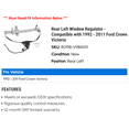 thumbnail image 2 of Rear Left Window Regulator - Compatible with 1992 - 2011 Ford Crown Victoria 1993 1994 1995 1996 1997 1998 1999 2000 2001 2002 2003 2004 2005 2006 2007 2008 2009 2010, 2 of 2
