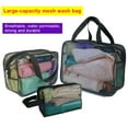 thumbnail image 4 of Cateissary Neceser de viaje para maquillaje, bolsa de cosméticos de baño Visible de malla portátil, contenedor organizador de transporte de Almacenamiento y organización del hogar Gris, 4 of 6
