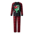 thumbnail image 4 of MIPREWUY Christmas Family Matching Pajamas Set, Dinosaur Santa Claus Print T-shirt with Plaid Pants, 4 of 10