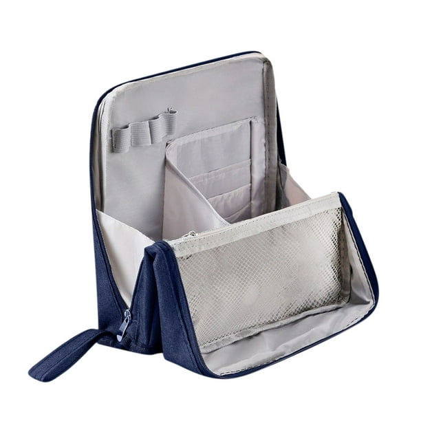 Bolsa de Maquillaje de Pie Doresty | Organizador de Artículos de Tocador de Tela Impermeable de Gran Capacidad con Compartimentos | Estuche de Viaje Portátil para Cosméticos, Brochas de Maquillaje, C