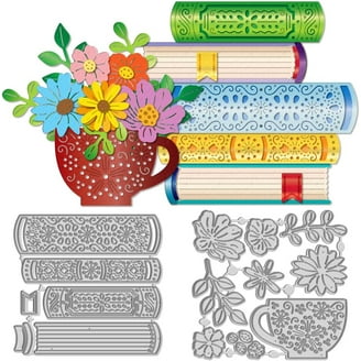 Metal 4 Spring Summer Flower Cutting Dies, Symmetry Pattern Floral 4 Leaf Die Cuts For Card