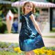 thumbnail image 5 of Balery Celestial Ram Night Sky Camisón de princesa para niñas, pijama de algodón con mangas abullonadas, suave y bonito.-Medium, 5 of 6