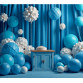 thumbnail image 3 of Blue Themed Backdrop Banner Decorative Party Supplies with Balloon Arch Paper Flowers and Table Decors for Photo Booth Birthday Party Celebrations Event Decorations, 3 of 7