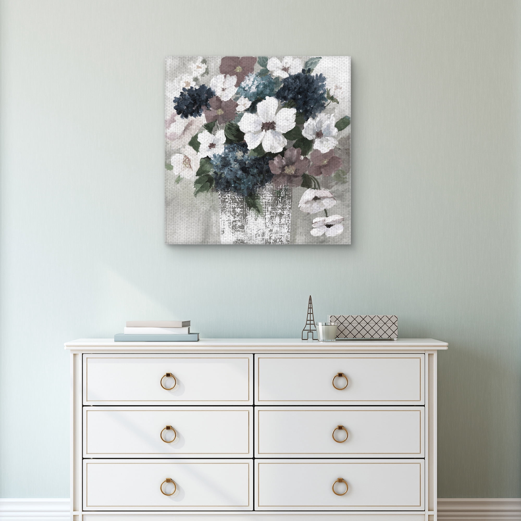 Masterpiece Art Gallery Linen Bouquet I Light Sqaure REV By Nan Canvas Art Print 24" x 24"