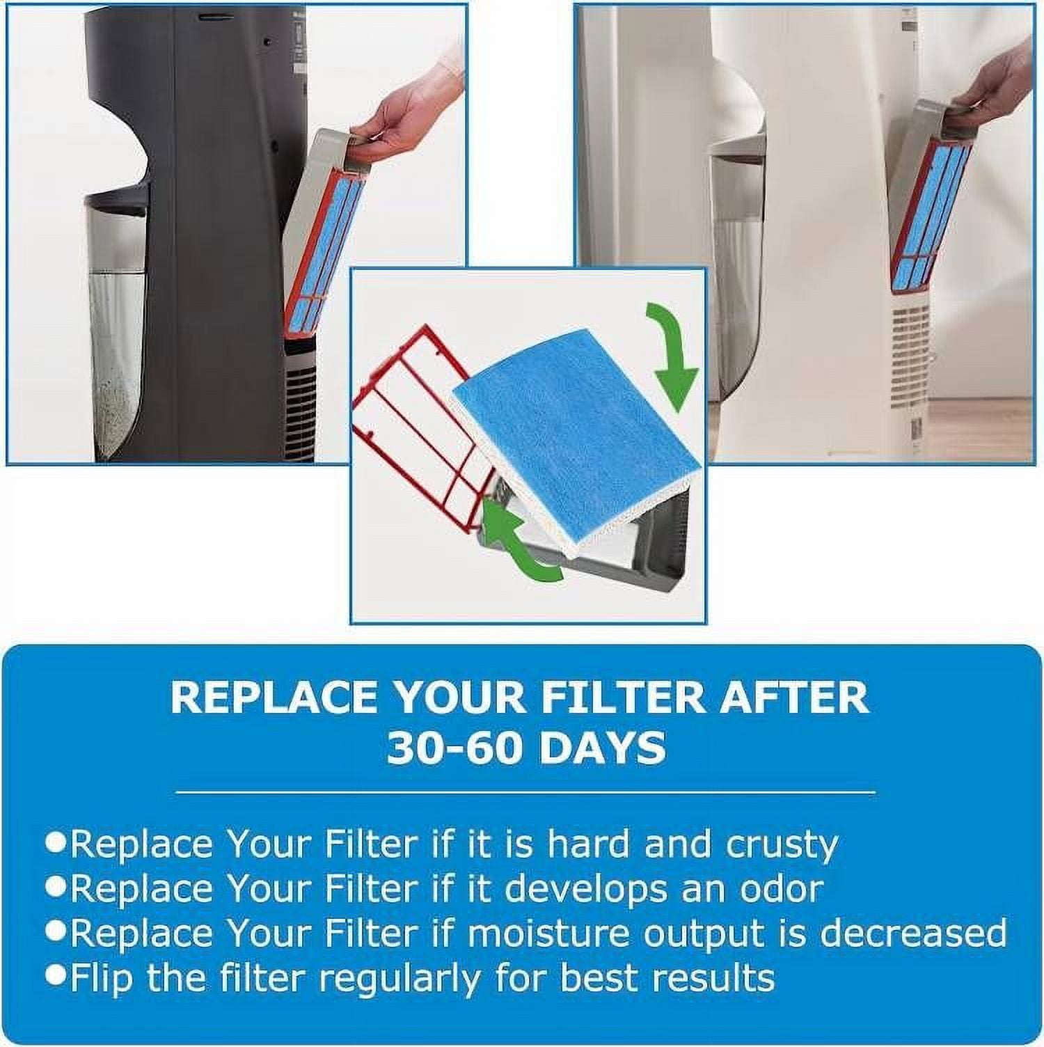 AMI PARTS Replacement Humidifier Filter T, HFT600 Wicking Filter for Humidifier HEV615, HEV620