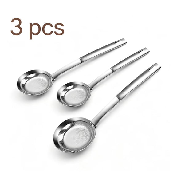 Vruelia 3 items 304 Stainless Steel Fine Mesh Strainer Fine Mesh Sieve Stainless Steel Colander Food Strainer Colander Sieve With Long Handle
