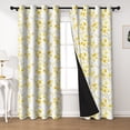 thumbnail image 2 of Lfeey Blackout Curtains for Bedroom 52"x96", Yellow Floral, Thermal Insulated Light Blocking Grommet Drapes, Set of 2, 2 of 7