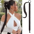 thumbnail image 6 of Christmas wigs human hair Long Braided Ponytail Extension For Black Women With Hair Tie Straight Wrap With Braid Ponytail Extension Synthetic Hair Pieces 34 Inch wig caps for women lace front, 6 of 6